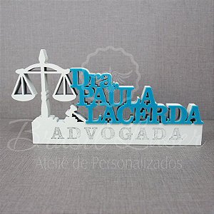 Decoração 3D Profissão para Advogado / Advogada / Formatura de Direito com Nome Personalizado