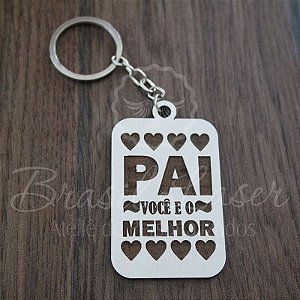 1 Chaveiro Dia dos Pais / Pai Personalizado para Lembrança com Gravação a laser (Minimo 20 unidades por pedido) - Selecionar Material/cor dentro do anuncio