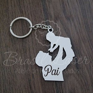 1 Chaveiro Dia dos Pais / Pai Personalizado para Lembrança com Gravação a laser (Minimo 20 unidades por pedido) - Selecionar Material/cor dentro do anuncio