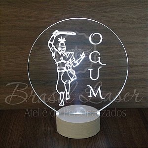 Topo de Led Premium OGUM com Acrílico Grosso Iluminado com Nome Personalizado - Veja opções de Tamanho no Anúncio