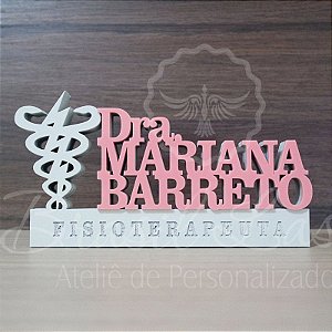 Decoração 3D Profissão para Fisioterapeuta / Formatura de Fisioterapia com Nome Personalizado