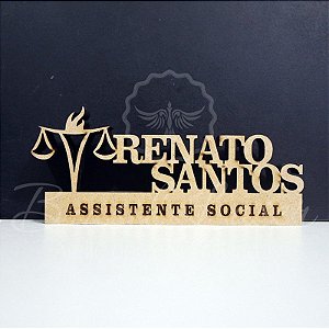 Decoração 3D Profissão para Serviço Social / Formatura de Assistente Social com Nome Personalizado