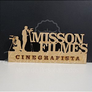 Decoração 3D Profissão para Cinegrafista / Formatura de Cinegrafia com Nome Personalizado