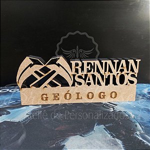 Decoração 3D Profissão para Geólogo / Geóloga / Formatura de Geologia com Nome Personalizado