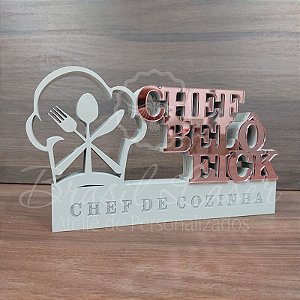 Decoração 3D Profissão para Chef de Cozinha / Confeitaria / Formatura de Gastronomia com Nome Personalizado