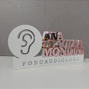 Decoração 3D Profissão para Fonoaudióloga / Fonoaudiologia com Nome Personalizado