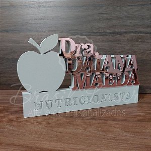 Decoração 3D Profissão para Nutricionista / Formatura de Nutrição com Nome Personalizado