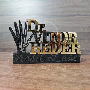 Decoração 3D Profissão para Médico/ Médica / Ortopedista / Ortopedia / Formatura de Medicina com Nome Personalizado