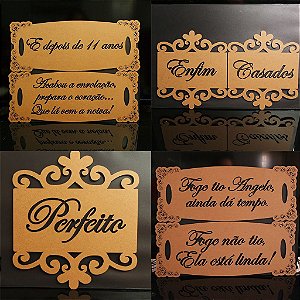 Kit 2 Placas de Cadeira + 2 Placas de Daminhas Personalizadas