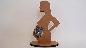 Silhueta Mamãe Grávida com Foto de Ultrassonografia do Bebê