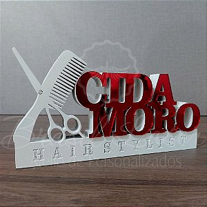 Decoração 3D Profissão para Cabeleireiro / Cabeleireira / hair stylist com Nome Personalizado