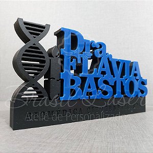 Decoração 3D Profissão para Biomédico / Biomédica Cito geneticista com Nome Personalizado