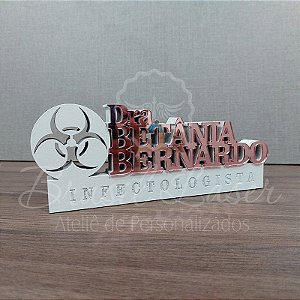 Decoração 3D Profissão para Infectologista com Nome Personalizado