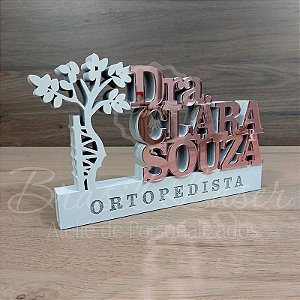 Decoração 3D Profissão para Médico / Médica / Ortopedista /Formatura de Medicina com Nome Personalizado