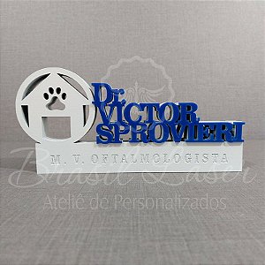 Decoração 3D Profissão para Veterinário / Veterinária / Formatura de Medicina Veterinária com Nome Personalizado