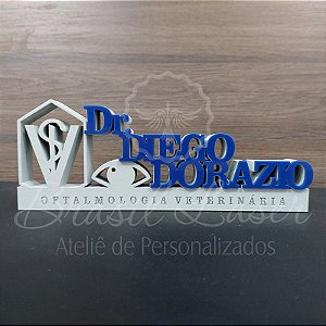 Decoração 3D Profissão para Oftalmologia Veterinária / Veterinário / Formatura de Medicina Veterinária com Nome Personalizado