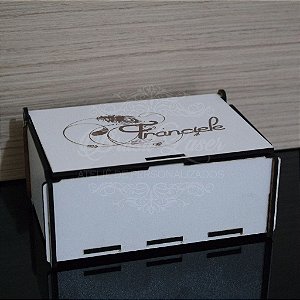 10 Caixinhas Em Mdf Branco Com Gravação Na Tampa com Nome Personalizado 14,5cm x 9cm x 5,8cm