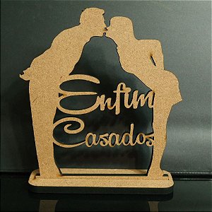 Topo De Bolo Casal - com 14cm (maior lado da peça) - Cor à Escolher