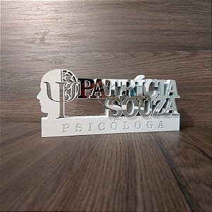 Decoração 3D Profissão para Psicóloga / Psicólogo / Psicopedagoga / Psicologia com Nome Personalizado