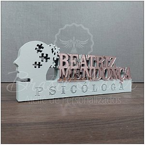 Decoração 3D Profissão para Psicóloga / Psicólogo / Psicopedagoga / Psicologia com Nome Personalizado