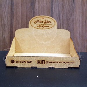 10 Expositores de Brownie / Alfajor / Palha Italiana / Cake / Pão de Mel com 22x22cm em Mdf com logomarca gravada