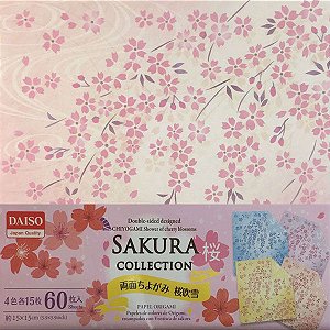 Papel de Origami 15x15cm Dupla-Face Estampada Sakura Collection G-039 1 (60fls)