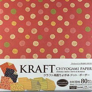 Papel para Origami 15x15cm Estampado Dupla-Face Kraft Chiyogami G-039 No. 10 (80fls)