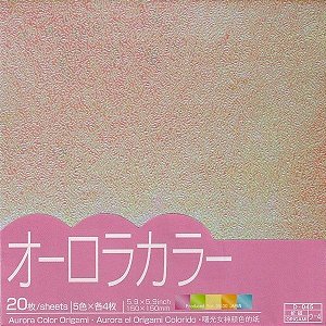 Papel de Origami Aurora Color 15x15 (20 fls) Daiso