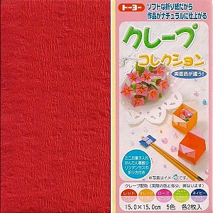 Papel P/ Origami 15x15cm Liso Dupla Face 105001 'Crepe Collection' (10fls)