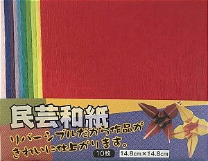 Papel P/ Origami Dupla-Face Lisa Minguei Washi - Komoda (10fls)