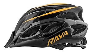 Capacete Ciclismo Bike Ciclista Rava Preto/laranja Viseira