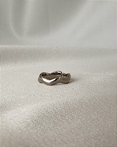 Anel Dedinho Organic Prateado - Banho Flash