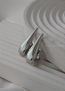 Brinco Ravena Prateado - Banho Flash