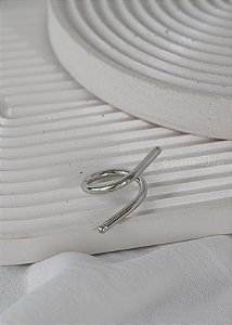 Anel Line Prateado - Banho Flash