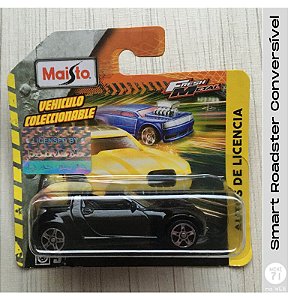 Maisto - Smart Roadster Conversível Preto - 1/64 - Fresh Metal