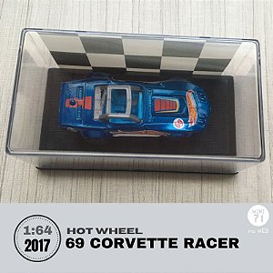 Hot Wheels - 69 Corvette Racer - DWH81 escala 1:64 com caixa acrílica