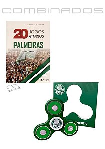 Kit Presente - Livro: 20 Jogos Eternos do Palmeiras mais Kit Spinner Produto Oficial + Fascículo