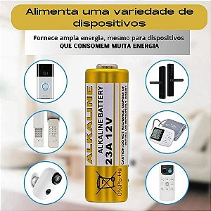 Bateria Alcalina 12v 23A para Controle Remoto, Campainha e Alarme