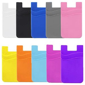 Porta Cartão com adesivo de silicone para capinha de celular  - 2 Camadas de entrada