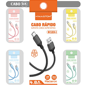 Cabo USB Carregador para Smartphone, Tablet Android, Tipo-V8  Carregamento Super Rápido - 1 M