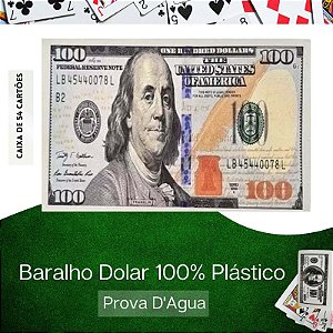 Jogo de Cartas Baralho de Plástico 54 Cartas Dolar