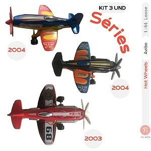Hot Wheels - Avião - Séries - Kit 3 und - 1:64 - Loose