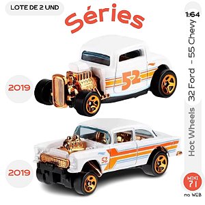 Lote de 2 und Séries - Hot Wheels 32 Ford, 55 Chevry
