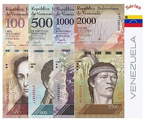 Séries de 4 Venezuela Bolivar Fuerte 100-500-1000-2000- FE