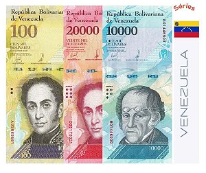 Séries de 3 Cédulas Venezuela Bolivar Fuerte  (2008-2018) - FE