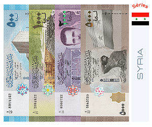 Séries de 4 - Cédulas Syria Pound - FE