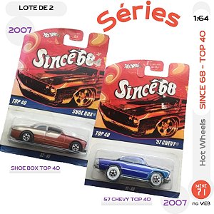Lote de 2 - Séries - Since 68 Top 40 Hot Wheels 57 Chevy e Shoe Box