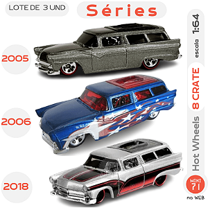 Lote de 3 und - Séries Hot Wheels - Ford 8 Crate - 1:64