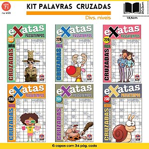 Kit com 6 unid. Passatempo Palavras Cruzadas - Exatas