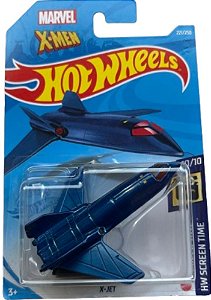 Miniatura Hot Wheels X-Men: Nave X-Jet (Azul) GRX15 | Escala 1:64